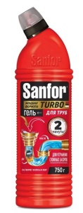 Средство д/прочистки труб 750мл Санфор Турбо (15)