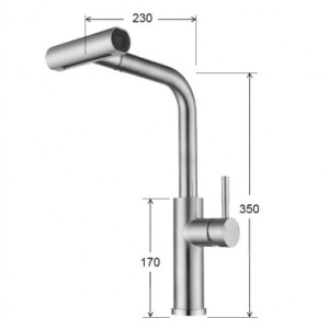 Смеситель д/кухни ZOLLEN BURG ВЫТЯЖНОЙ ПОВОРОТНЫЙ излив, карт. 35мм, с/подв