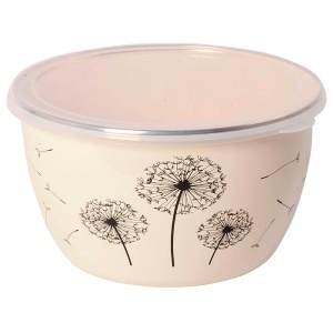 Миска эмалированная 1,1 л Одуванчик TM Metrot пластмассовая крышка