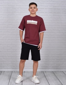 Костюм мал. (футб+шорты)  М746-23 рост 42/164 (ЧЗ)