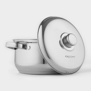 Кастрюля нержавеющая сталь 3,4л ГРЕТТА-МК мет/крышка+индукция 1/8 