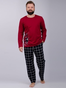 Пижама муж. (футб.длин.рукав+брюки) Поло 2 р.54 (ЧЗ)