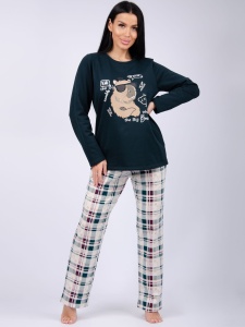 Пижама жен. (дж+брюки) Капибара начес р.46 (ЧЗ)