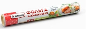 Фольга алюминевая 300мм*25м в т/ус 10мк Komfi(24)