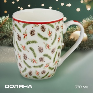 Кружка фарфор 370мл Зимний лес 1/48