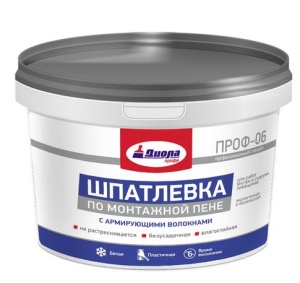 Шпатлевка по МОНТАЖНОЙ ПЕНЕ Диола ПРОФ-06 1,5кг Евроведро