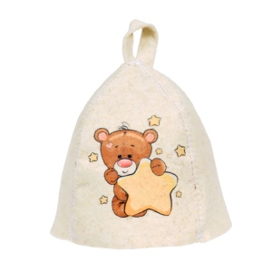 Шапка для бани детская Мишка, Попугай   Hot Pot   1/20 (ЧЗ)