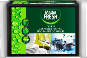 Губка для посуды Black профильные Master FRESH 2штуки 1/50