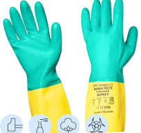 Перчатки латексные КЩС защитные/неопрен тип 2 L ЗЕЛЕНЫЙ + ЖЕЛТЫЙ Professional