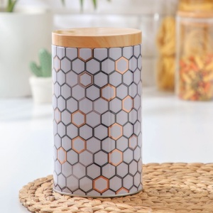 Банка жесть для сыпучих продуктов СОТЫ 10,5*10,5*19 см 