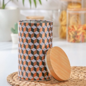 Банка жесть для сыпучих продуктов КУБ 10,5*10,5*19 см 