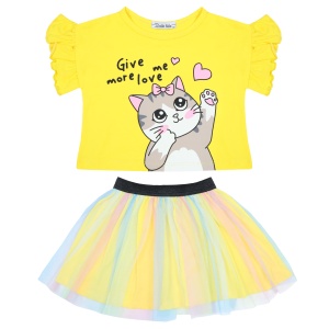 Комплект дев. (футб+юбка) BK1564 рост 104 (ЧЗ)