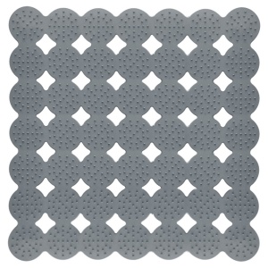 Коврик для душа Массажный 43х45см серый 1/42