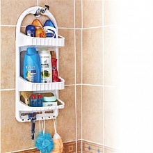 Полка д/ванной навесная 3 полки с крючками