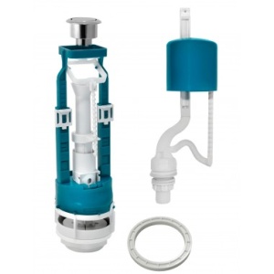 Арматура для бачка нижняя подводка пл/кнопка, клапан ПР-давл. ИНКОЭР