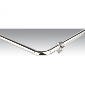 Карниз Zalel  90-90-90см хром угловой алюминиевый  без колец.