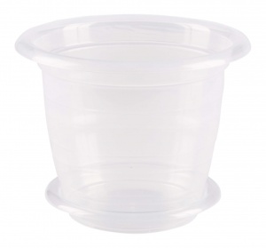 Горшок для орхидеи 1,0л с поддон. прозрачный