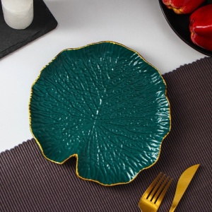 Блюдо мдф для фруктов 20*19 см Кувшинка, зеленый